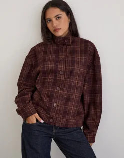 Lastika Jacket in Check Dark Burgundy