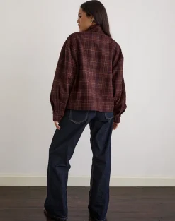 Lastika Jacket in Check Dark Burgundy