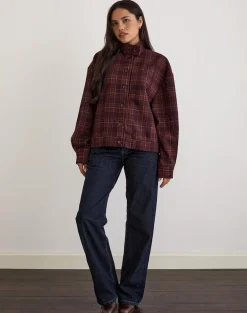 Lastika Jacket in Check Dark Burgundy