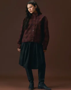 Lastika Jacket in Check Dark Burgundy