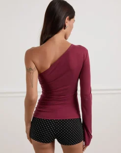 Lasya Long Sleeve Top in Burgundy