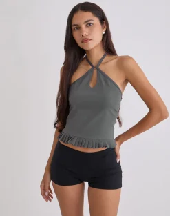 Lavena Top in Tailoring Slate Grey