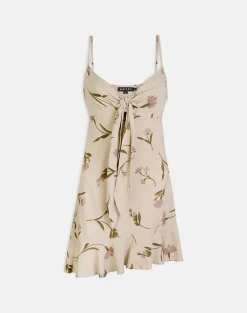 Lazlo Mini Dress in Bloom Leafy Taupe