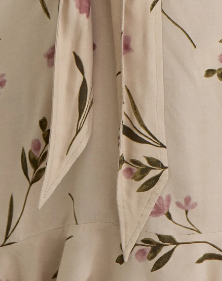 Lazlo Mini Dress in Bloom Leafy Taupe
