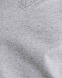 Lazuly Slim Sweatshirt in Grey Marl with Studs