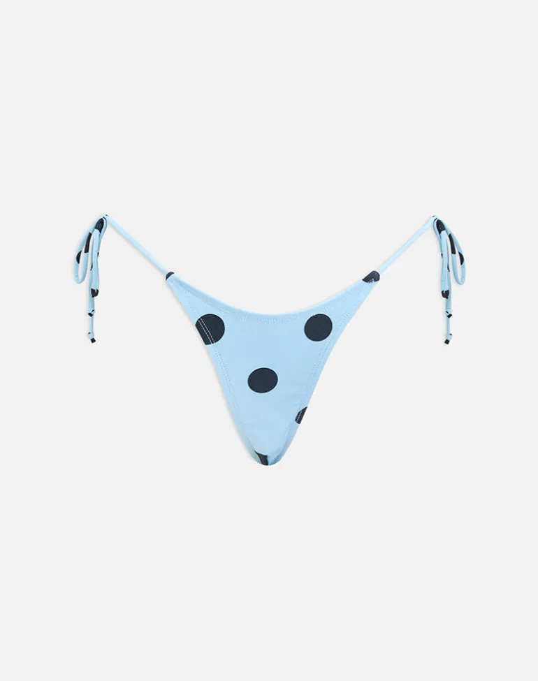 Lentra Bikini Bottom in Blue with Polka Space Black