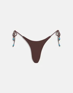 Lentra Bikini Bottom in Brown with Beads