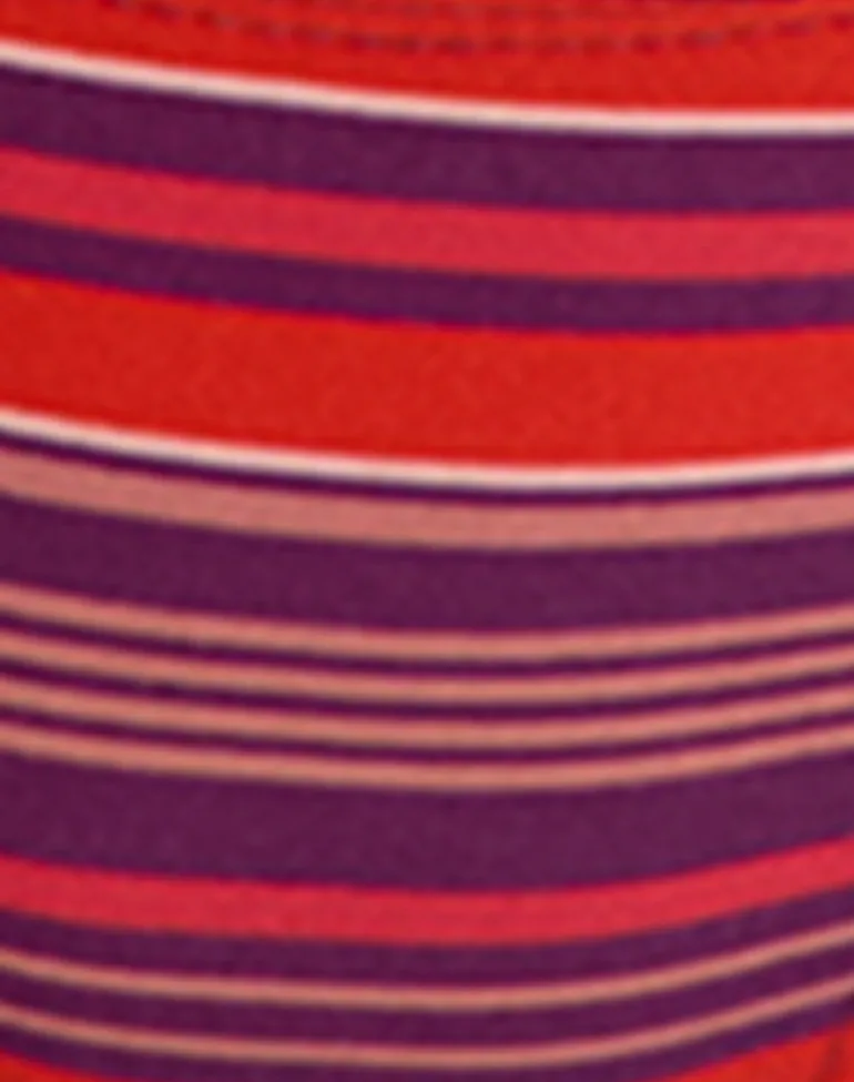 Lentra Bikini Bottom in Purple and Red Radiant Lines with Beads