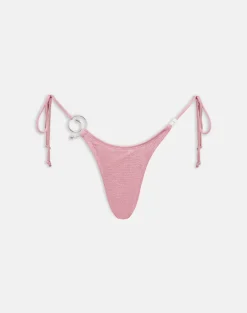 Lentra Bikini Bottom in Shimmer Mauve with Spiral and Beads
