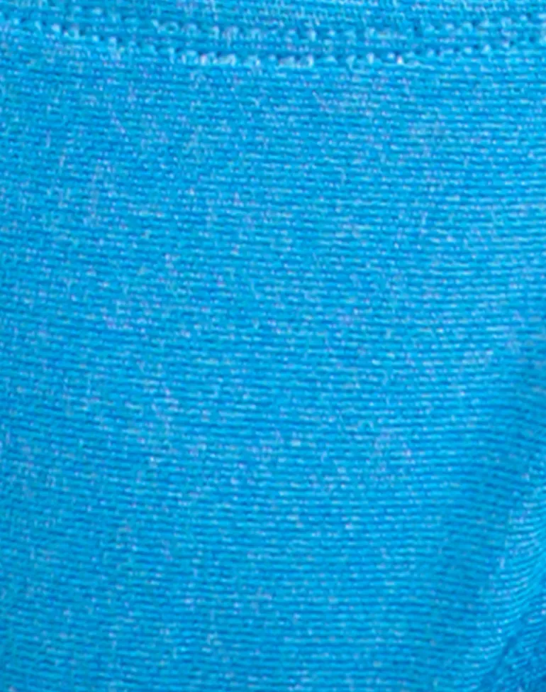 Lentra Bikini Bottom in Shimmer Blue with Spiral and Beads