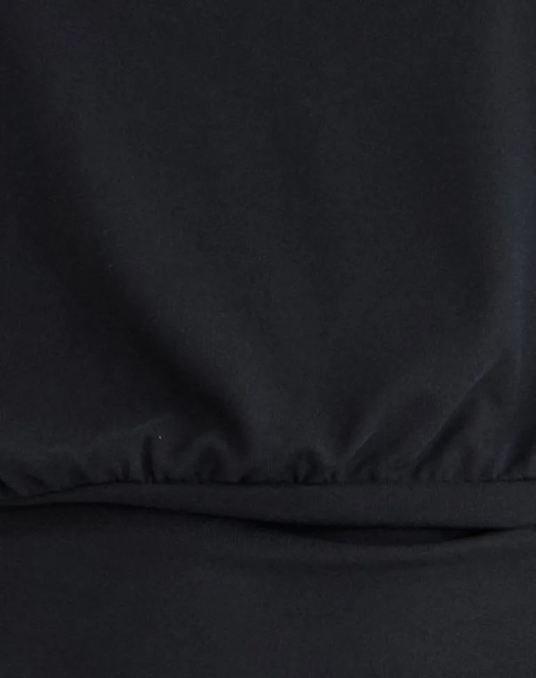Leocadia Bandeau Top in Cupro Black