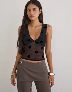Lihat Top in Big Polka Black