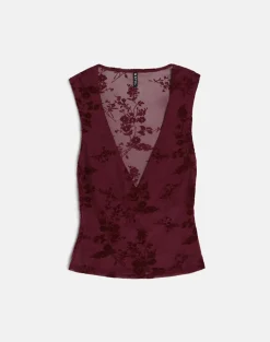 Lihat Top in Botanical Flock Flower Maroon