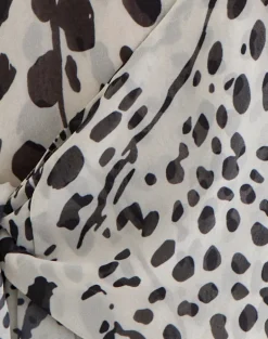 Lilita Halterneck Top in Dalmatian Skin Black and Ivory