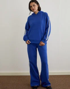 Lingwu Hoodie in Cobalt Blue with Buttermilk Binding