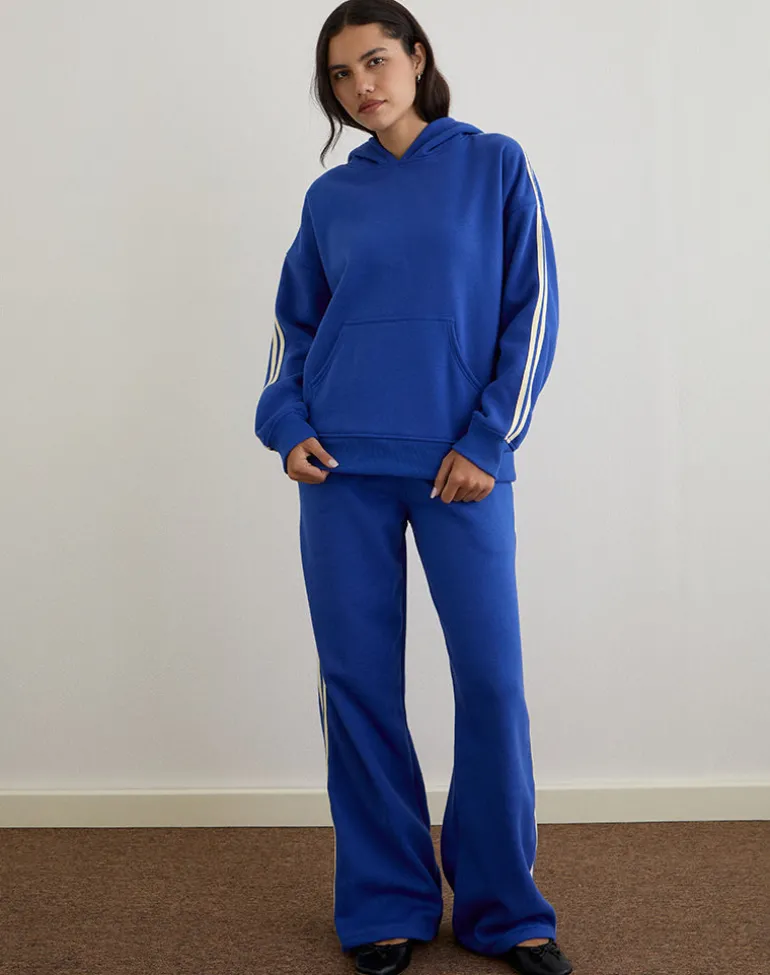 Lingwu Hoodie in Cobalt Blue with Buttermilk Binding
