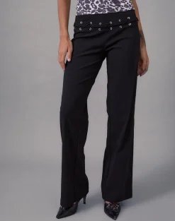 Lirina Lace Up Trouser in Tailoring Black