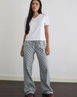 Lirura Trouser in Poplin Oblique Check Grey