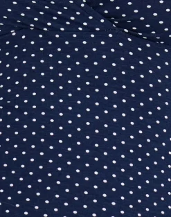 Lobos Crossover Top in Jersey Micro Polka Navy