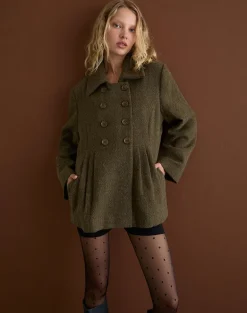 Locarti Coat in Herringbone Olive