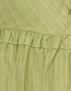Lorena Mini Dress in Chiffon Stripe Green