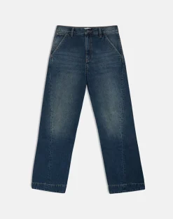 Low Rise Cinch Twisted Seam Jean in Dirty Green