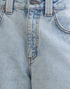 Low Rise Denim Skater Short in 80's Light Wash Blue