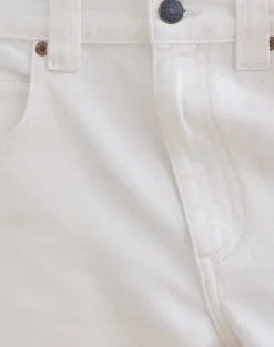 Low Rise Denim Skater Short in True White