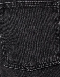 Low Rise Denim Skater Short in Washed Black Grey