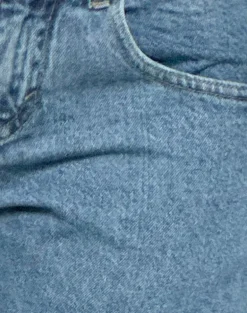 Low Rise Parallel Jeans in Blue Stone