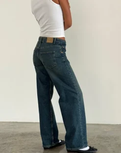 Low Rise Parallel Jeans in Bright Blue