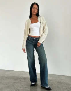 Low Rise Parallel Jeans in Bright Blue