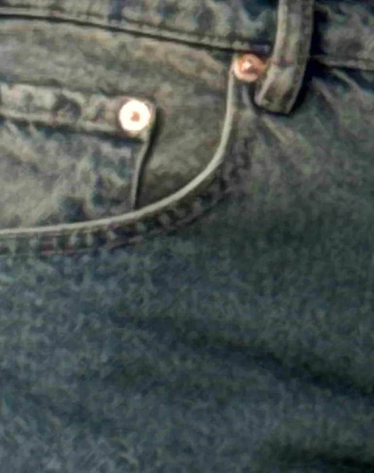 Low Rise Parallel Jeans in Brown Blue Acid