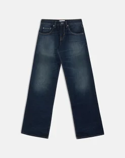 Low Rise Parallel Jeans in Dark Green Tint
