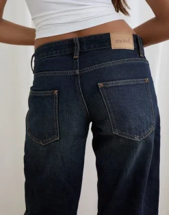 Low Rise Parallel Jeans in Dark Green Tint