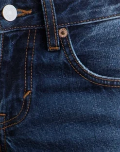 Low Rise Parallel Jeans in Dark Blue