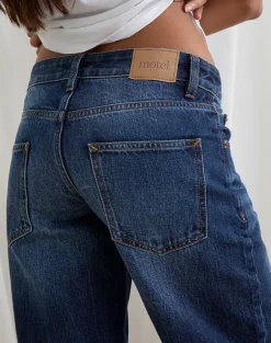 Low Rise Parallel Jeans in Dark Blue