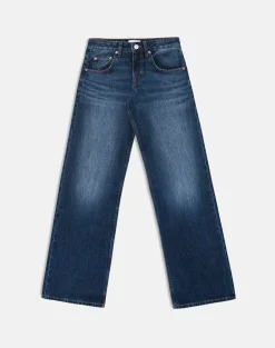 Low Rise Parallel Jeans in Dark Blue