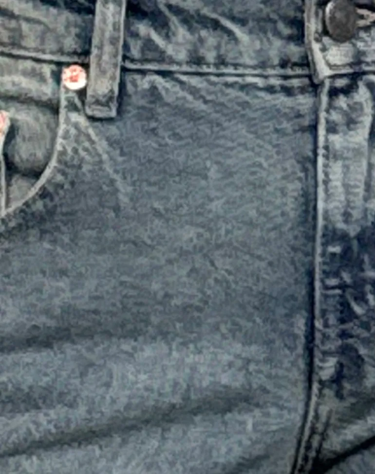 Low Rise Parallel Jeans in Extreme Blue Green