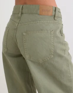 Low Rise Parallel Jeans in Fern Green