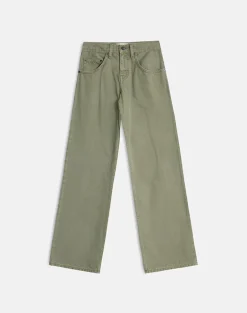Low Rise Parallel Jeans in Fern Green