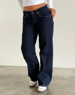 Low Rise Parallel Jeans in Indigo