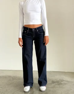 Low Rise Parallel Jeans in Indigo