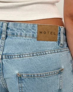 Low Rise Parallel Jeans in Light Wash Blue
