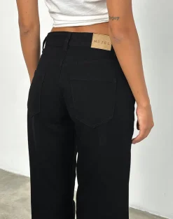 Low Rise Parallel Jeans in Rinse Black