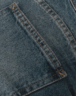 Low Rise Parallel Jeans in Steel Blue