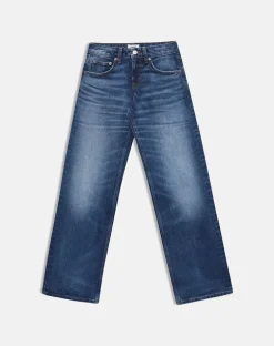 Low Rise Parallel Jeans in Timeworn Blue