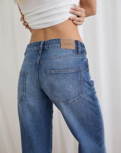 Low Rise Parallel Jeans in Timeworn Blue
