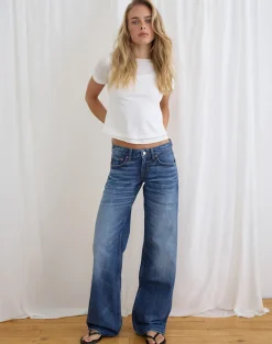 Low Rise Parallel Jeans in Timeworn Blue