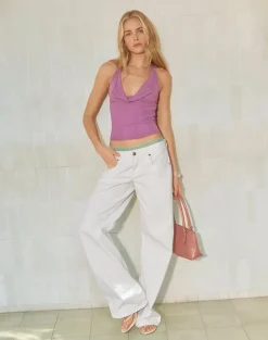 Low Rise Parallel Jeans in True White